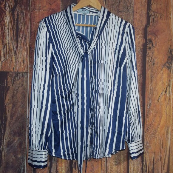 HAWES & CURTIS FITTED Tie Top Women's US 14 UK 18 Button-Up Shirt Blouse - Picture 2 of 7